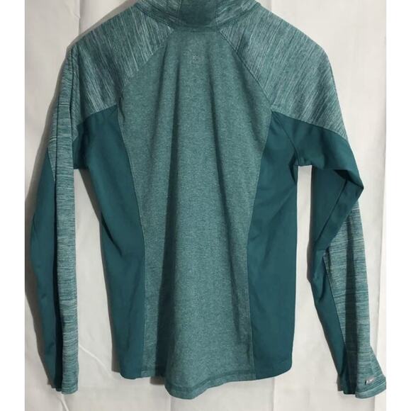 DANSKIN NOW Semi-Fitted L/S Activewear Shirt 1/4 Zip 2 Tone Teal Sz S - Picture 4 of 7